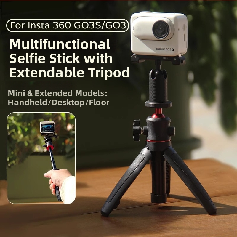 Ručný selfie tyč s trojsekciovým statívom pre Insta360 GO3S/GO3, 3 sekcie, ABS/alumíniová zliatina, nosnosť do 2 kg, stabilné snímanie