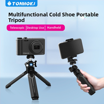 Vlog statív s dvoma cold shoe mounts, prenosný stolný predlžovač pre DSLR/mirrorless fotoaparát • Materiál: Nylon • Zaťaženie: 3 kg • Kategória: Tripod/PTZ