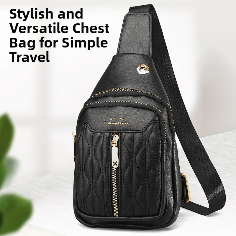 Senina Ženska Mini Crossbody Torba – Ulični Stil, PU Koža, Zip Zatvaranje, Unutarnji džepovi za Telefon, ID, Laptop i Kameru