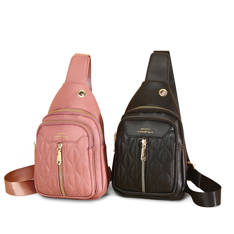 Senina Ženska Mini Crossbody Torba – Ulični Stil, PU Koža, Zip Zatvaranje, Unutarnji džepovi za Telefon, ID, Laptop i Kameru