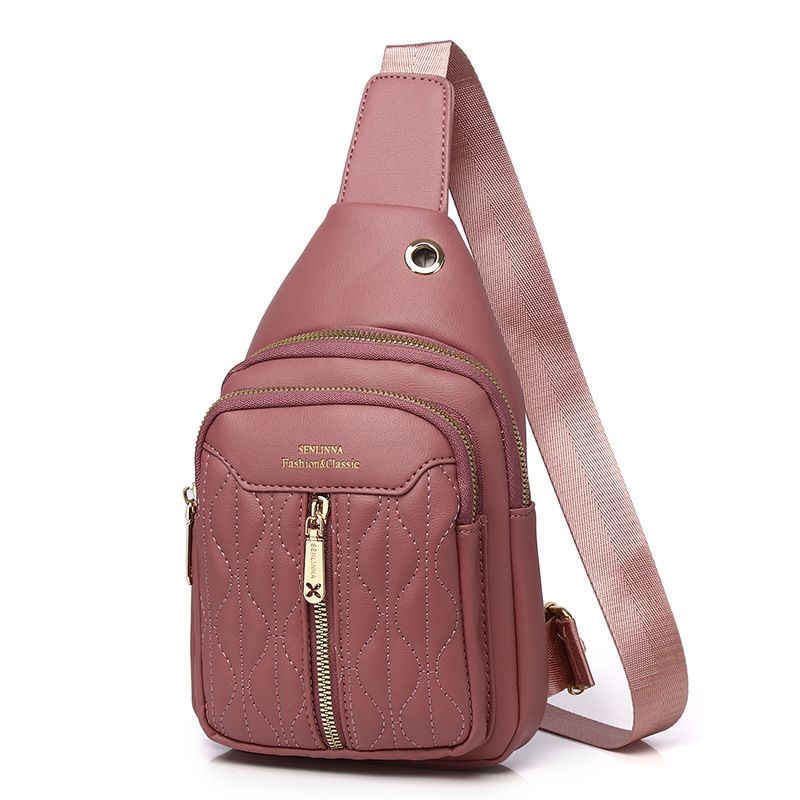 Senina Ženska Mini Crossbody Torba – Ulični Stil, PU Koža, Zip Zatvaranje, Unutarnji džepovi za Telefon, ID, Laptop i Kameru