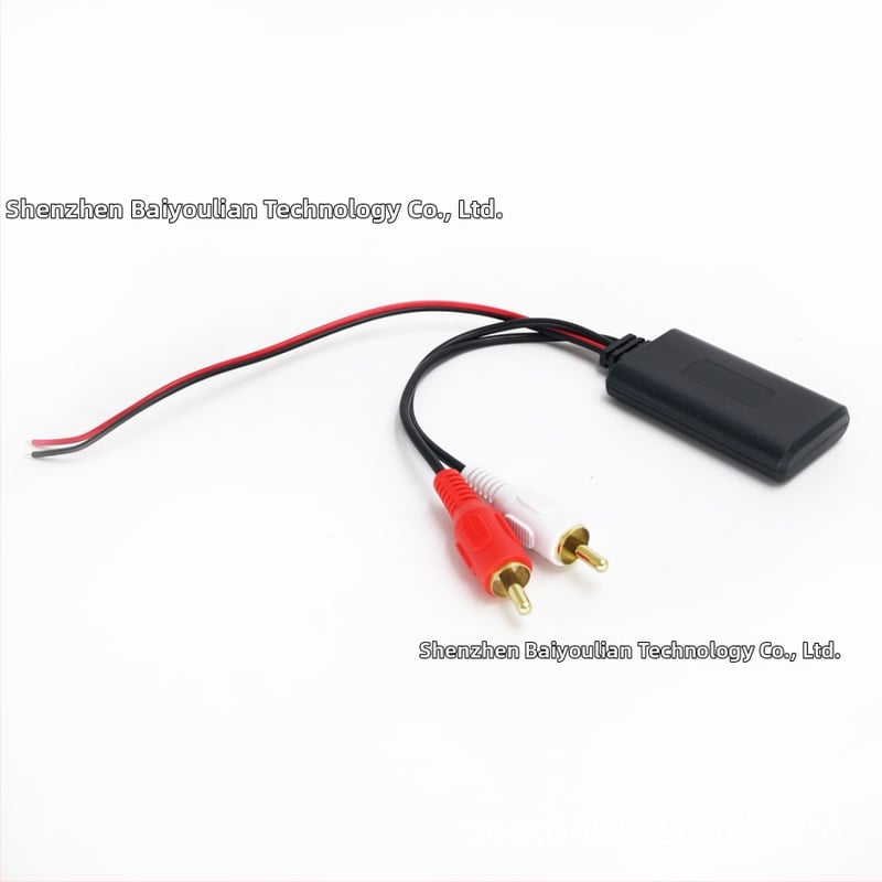 Bluetooth auton handsfree prijímač — ABS kryt, 12V vstup, 23 cm kábel, inštalácia za CD prehrávačom, Bluetooth 5.0 kompatibilný