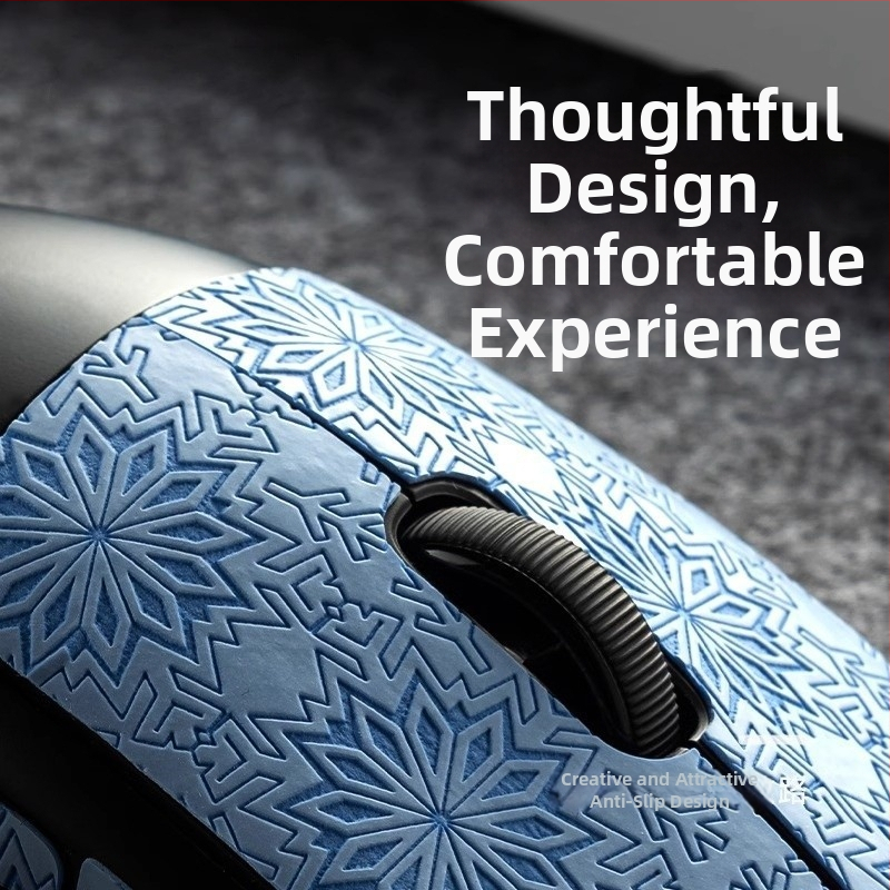 GPW myš protišmyková nálepka, plné pokrytie so vzorom snehových vločiek, odolná voči opotrebeniu, absorbuje pot, ultra tenká