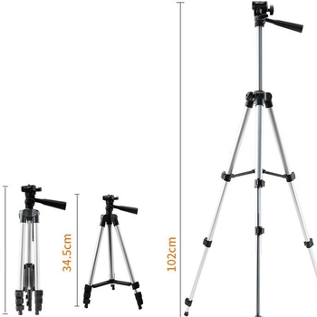 H3110 Aluminijski stativ za DSLR s nosačem za telefon, 3 sekcije, težina 1.0 kg, nosivost do 2 kg