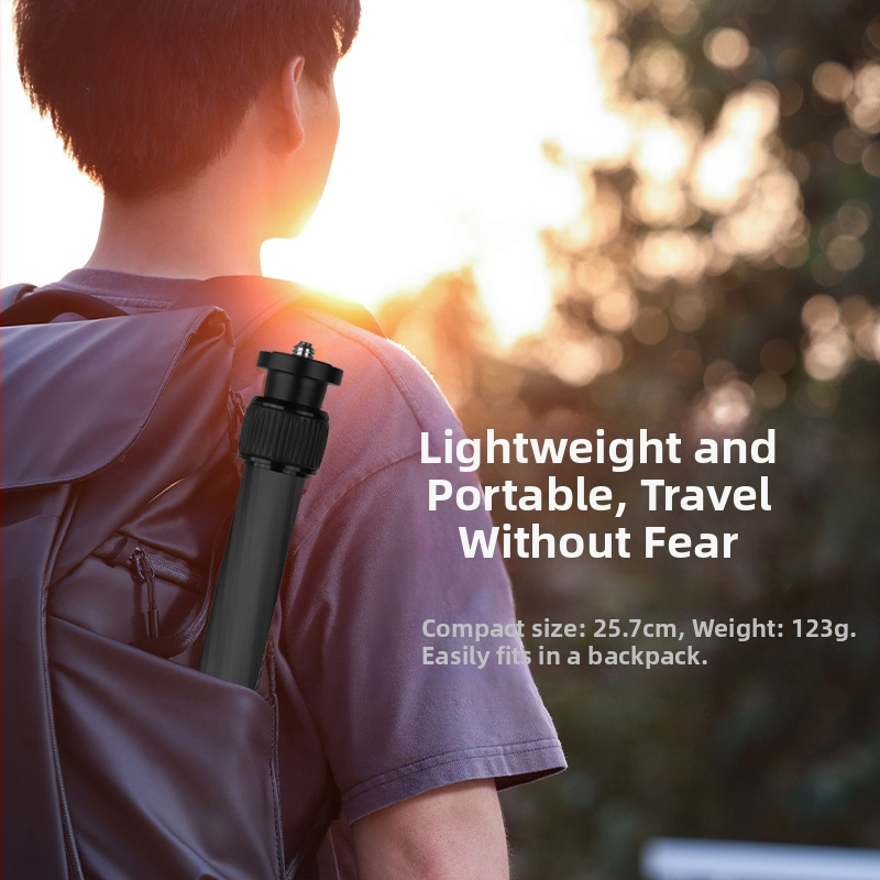 Monopod stabilizátor s predĺženou stredovou osou pre fotoaparát a telefón – karbónové vlákna, univerzálny, prispôsobiteľný