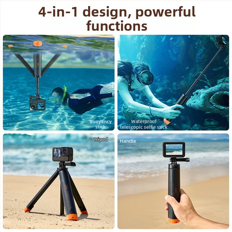 Buoyancy Tripod Selfie Stick – TELESIN, Univerzálna kompatibilita, Materiál: Plast + hliníková zliatina
