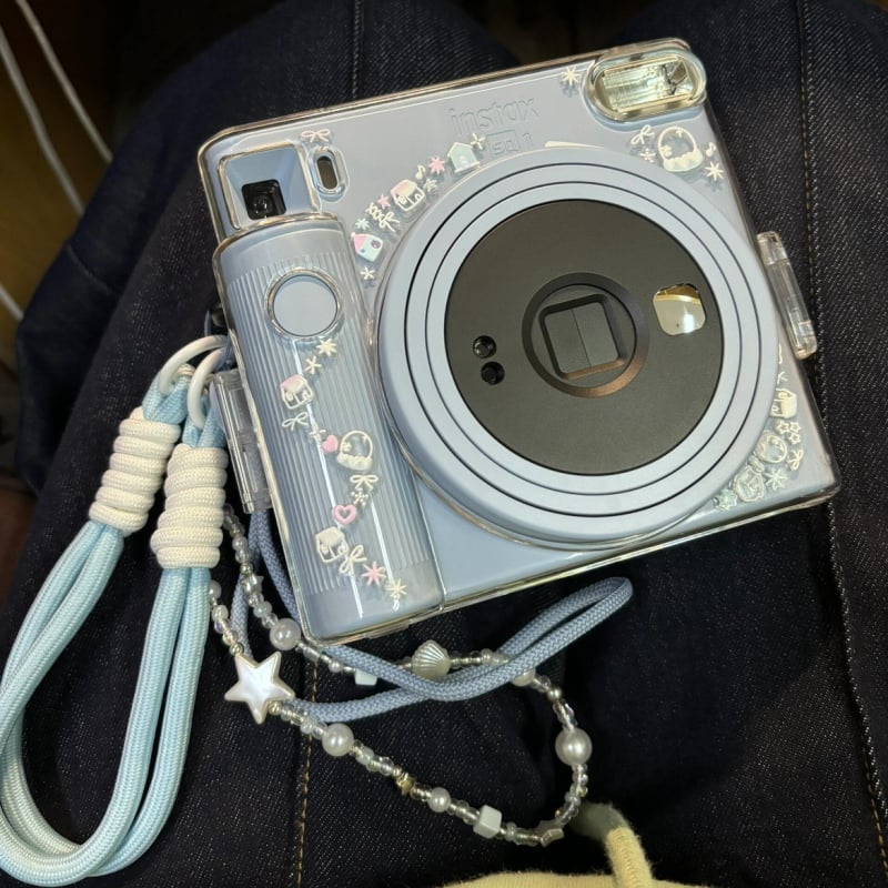 Polaroid Sq1 skaidrus korpusas fotoaparato dėklas su crossbody dirželiu — silikonas, atsparus kritimui, fotografijos krepšio stilius