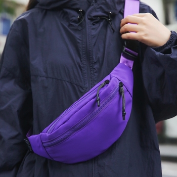 Najlon torbica za pojas u urbanom minimalističkom stilu, unutarnja džep za mobitel, poliester podstava, zatvarač, trodimenzionalni vanjski dizajn, za svakodnevnu upotrebu