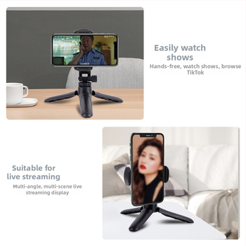 Stojan na telefón pre stolné živé vysielanie, kamera a selfie — Model K529, Plast, od Vono Star, Prispôsobiteľný