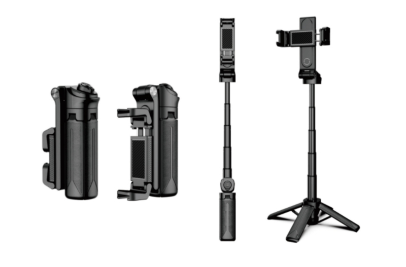 Mini selfie tyč pre telefón s roztiahnuteľným zaostrovaním, Bluetooth držiak na telefón, diaľkové ovládanie súčasťou, prispôsobiteľný, univerzálny (materiál: plast)