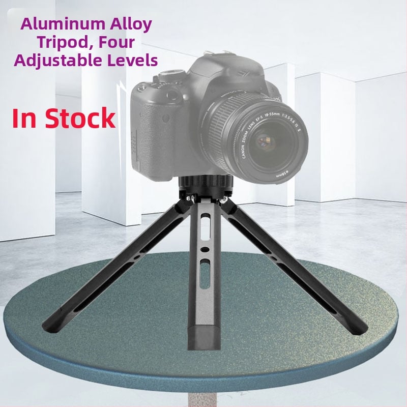 Asztali tripod telefonhoz és projektorhoz, alumínium ötvözet, négyfokozatú magasságállítás, teherbírás 6–10 kg