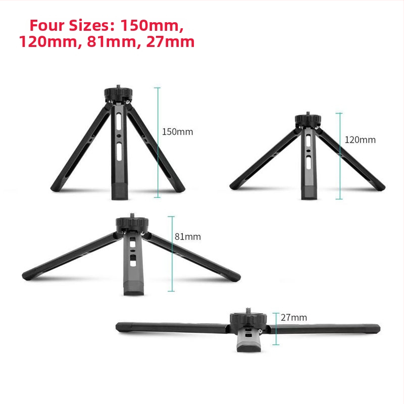 Asztali tripod telefonhoz és projektorhoz, alumínium ötvözet, négyfokozatú magasságállítás, teherbírás 6–10 kg