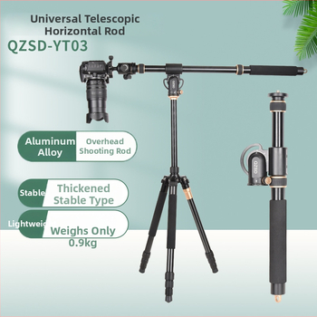 Light Age QZSD-YT03 integrovaný hliníkový statív s výsuvnou tyčou pre DSLR a video, 3 sekcie, nosnosť 2–5 kg