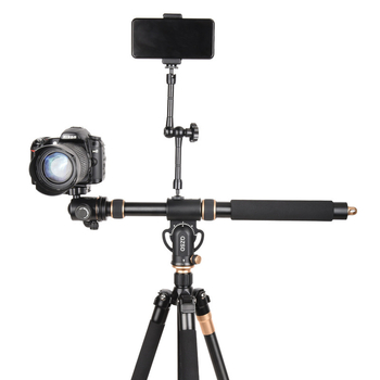 Light Age QZSD-YT03 integrált alumínium ötvözetű állvány kinyúló rúddal DSLR, videózás és mobilfotózás számára, 3 rész, teherbírás 2–5 kg