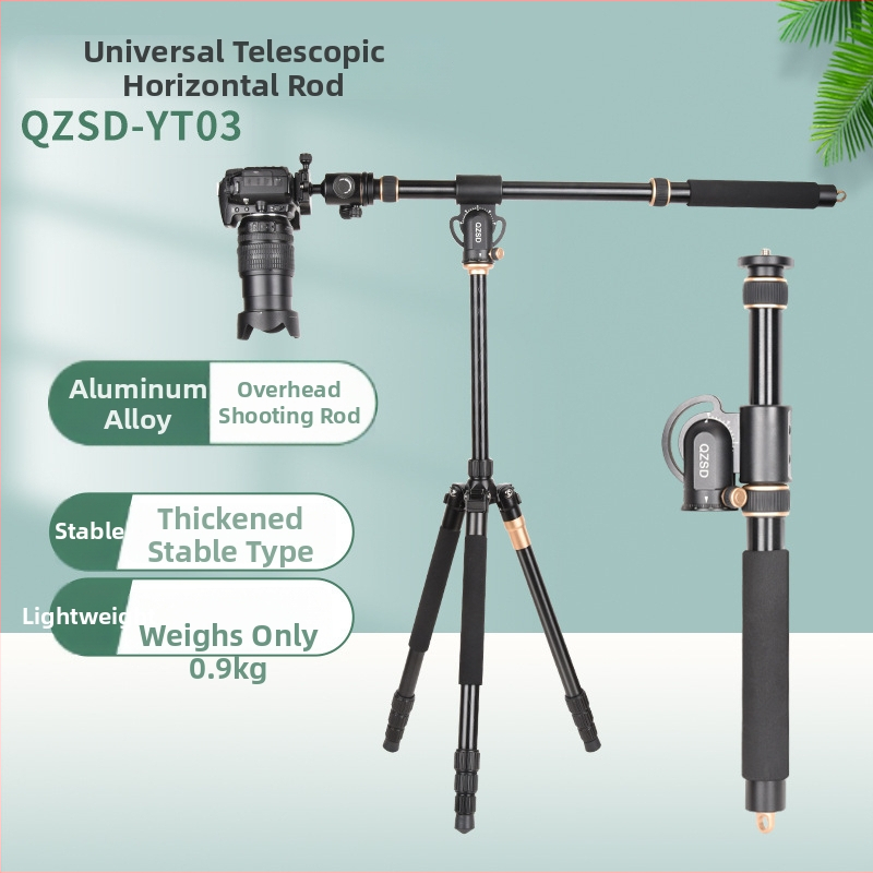 Light Age QZSD-YT03 integrovaný hliníkový statív s výsuvnou tyčou pre DSLR a video, 3 sekcie, nosnosť 2–5 kg