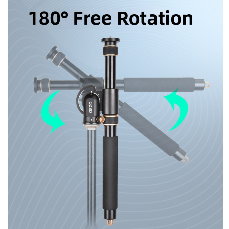 Light Age QZSD-YT03 integrovaný hliníkový statív s výsuvnou tyčou pre DSLR a video, 3 sekcie, nosnosť 2–5 kg