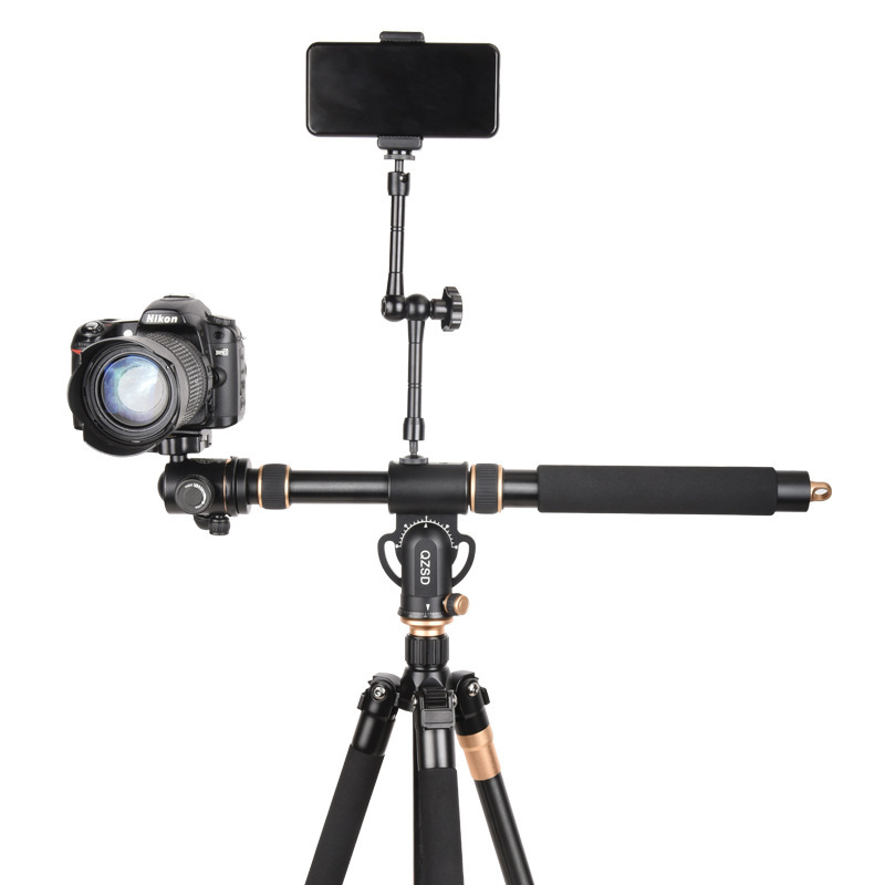 Light Age QZSD-YT03 integrált alumínium ötvözetű állvány kinyúló rúddal DSLR, videózás és mobilfotózás számára, 3 rész, teherbírás 2–5 kg