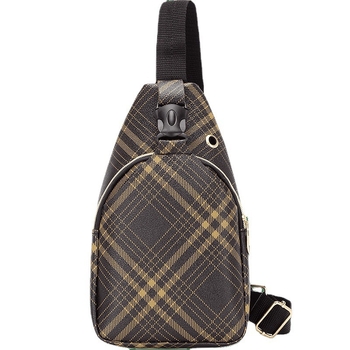 Ženska PU chest bag s tiskom slova i geometrijskim kvadratnim uzorkom, 3D konstrukcija, zatvarač, pretinci za telefon i dokumente, proljeće 2022