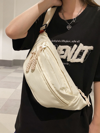 Crossbody torba velikog kapaciteta, uličnog stila, najlon materijal, zatvarač, unutarnja organizacija: džep za mobitel i laminirani džep na zatvarač, za svakodnevnu upotrebu