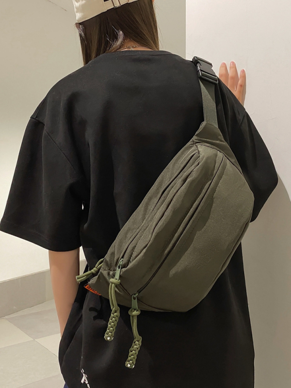 Crossbody torba velikog kapaciteta, uličnog stila, najlon materijal, zatvarač, unutarnja organizacija: džep za mobitel i laminirani džep na zatvarač, za svakodnevnu upotrebu