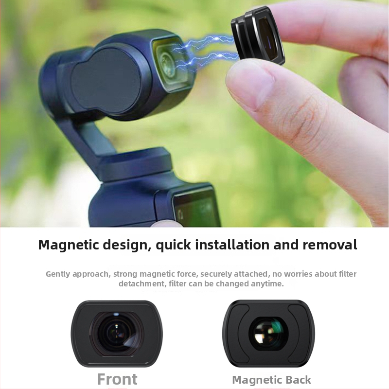 Osmo Pocket 3 magnetické ND/CPL/UV filtre s širokouhlým objektívom – hliníkové telo + optické sklo, 7 g