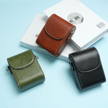 Geantă de cameră compatibilă cu Sony RX100 M7/M5 și ZV-1, husă de protecție din piele PU, curea de umăr, stil urban minimalist