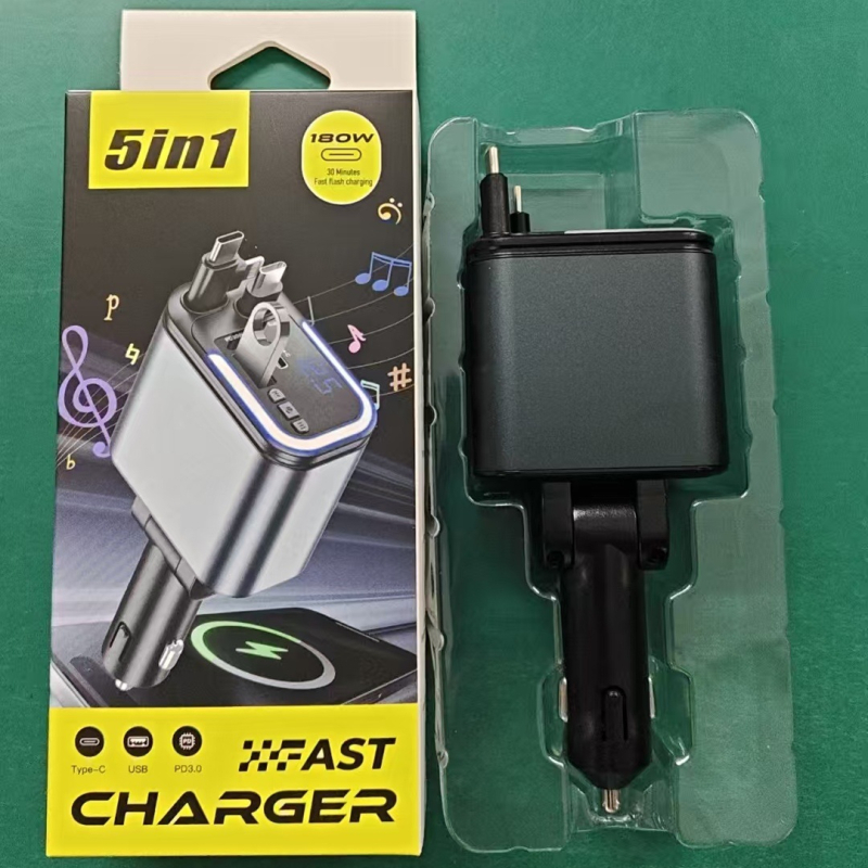 Auto MP3 player s FM prijemnikom, visoko snaga USB punjenja, napajanje 12–24V, USB sučelje, monokromatski zaslon