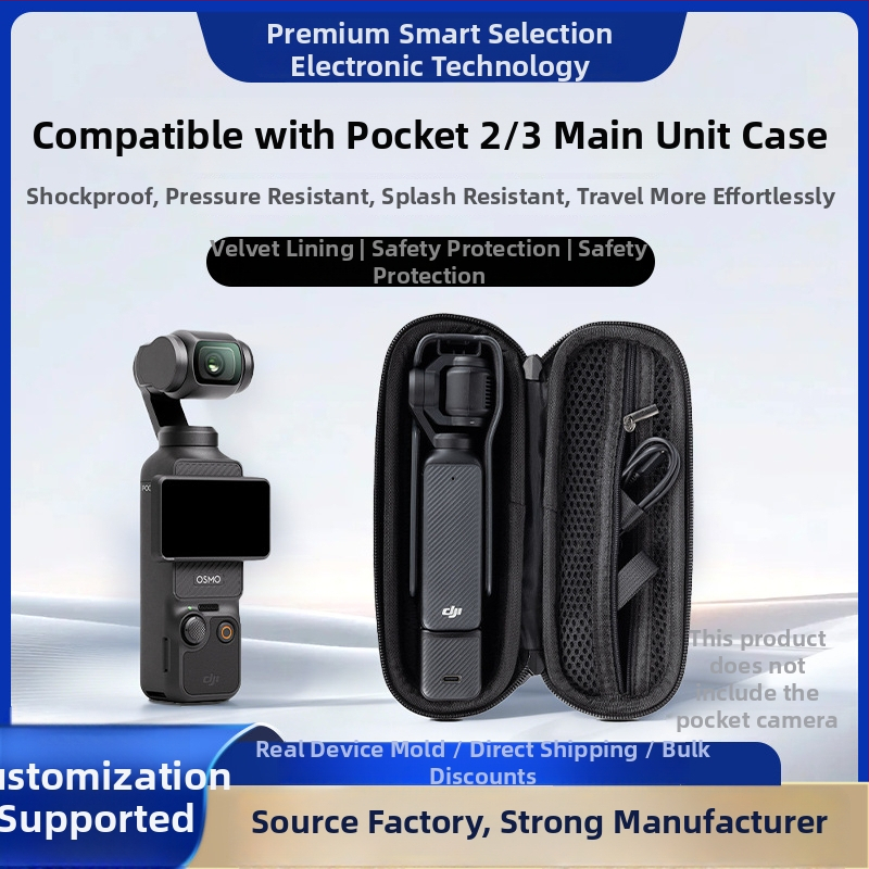 Shadow Craftsman Taška na skladovanie DJI Pocket 3/2 – Vonkajšie PU, Mäkká kožušinová podšívka, Kapacita: Pocket kamera + ochranné púzdro, Kompatibilné s DJI Pocket 3/2, Hmotnosť: 192 g