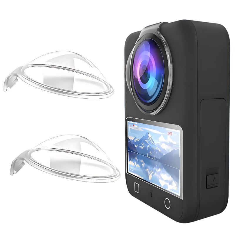 Zaštitni poklop za objektiv za DJI Osmo 360, PC materijal, kompatibilno s Osmo 360; uključuje 2 zaštitne leće i 2 pamukasta jastučića