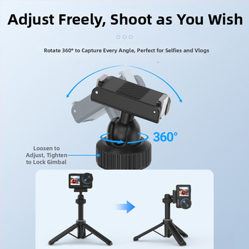 SELIFE magnetický mini teleskopický selfie stick pre DJI Action kameru - 5 sekcií, hliníková zliatina + plast, magnet, zaťaženie 500 g, hmotnosť 114 g