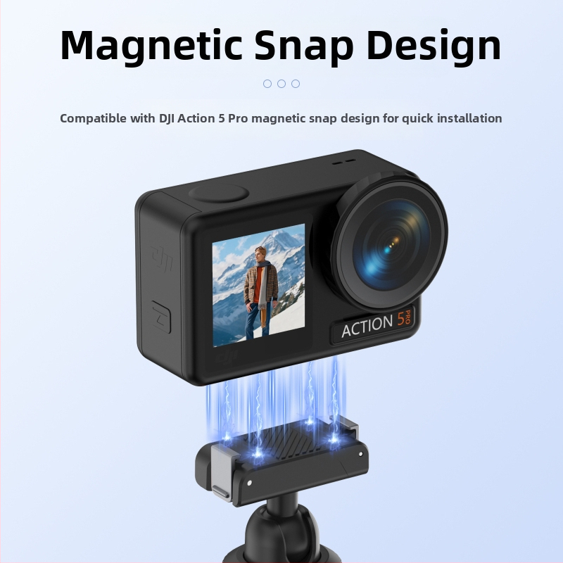 SELIFE magnetický mini teleskopický selfie stick pre DJI Action kameru - 5 sekcií, hliníková zliatina + plast, magnet, zaťaženie 500 g, hmotnosť 114 g