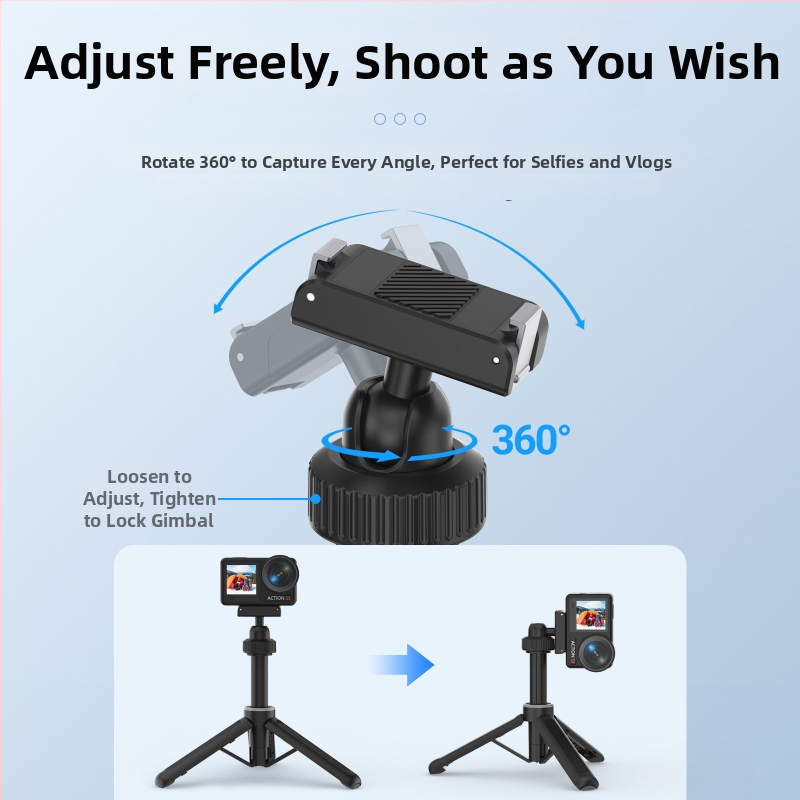 SELIFE magnetický mini teleskopický selfie stick pre DJI Action kameru - 5 sekcií, hliníková zliatina + plast, magnet, zaťaženie 500 g, hmotnosť 114 g