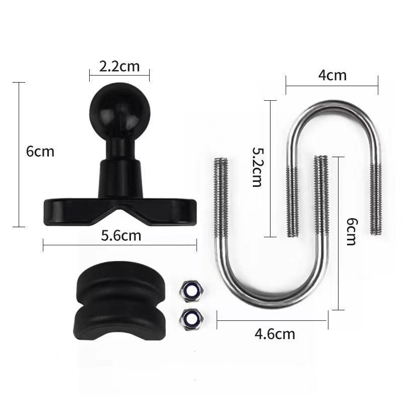 Suport pentru ghidon cu cap sferic pentru telefon mobil și cameră de acțiune – aliaj de aluminiu