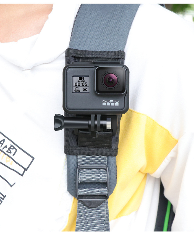 Clip pentru rucsac cu suport pentru curea, rotire de 360°, compatibil Insta360 Action3, pânză + PU