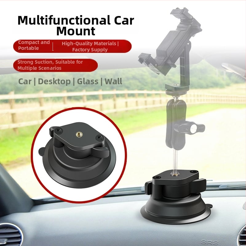 Suport auto pentru telefon cu ventuză – universal, construcție ABS+PC și aliaj de aluminiu, stabilizator pentru camera de acțiune