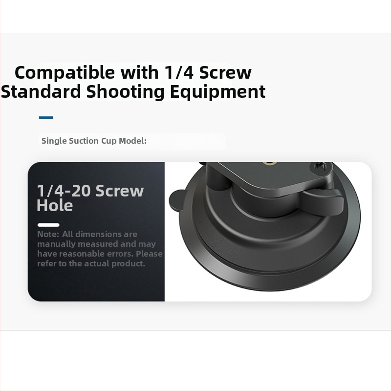 Suport auto pentru telefon cu ventuză – universal, construcție ABS+PC și aliaj de aluminiu, stabilizator pentru camera de acțiune