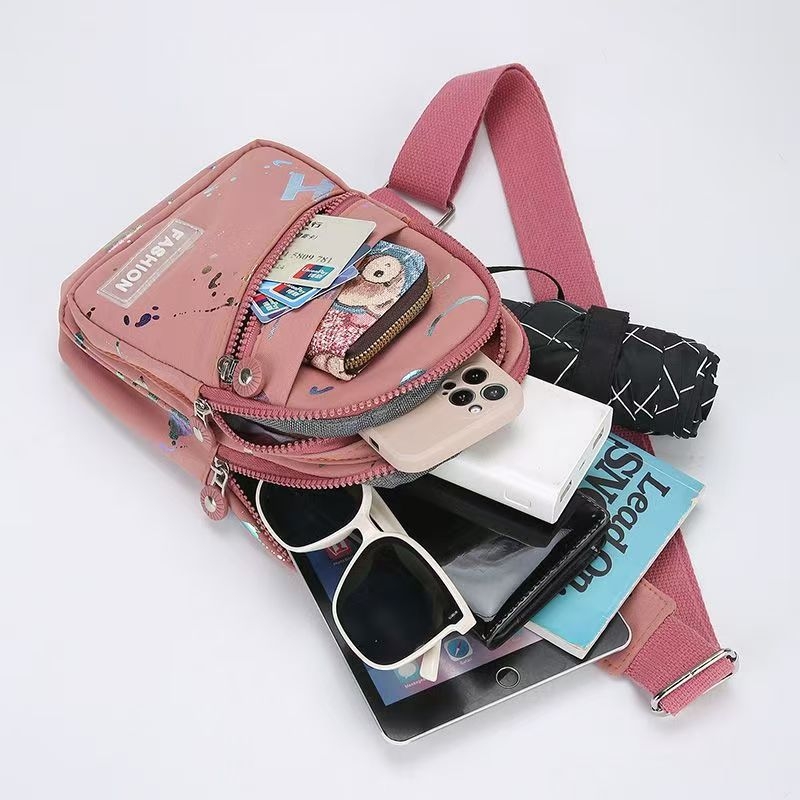 Geantă Crossbody Mini, Stil Stradal, Material Oxford, Închidere cu Fermoar, Buzunar Interior cu Fermoar
