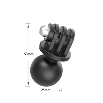 Gp428b Gömbfej háromcsatlakozós adapteres alap, ABS műanyag, akciókamerákhoz