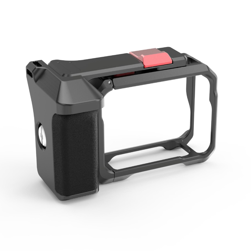 Cage pentru Insta360 Ace Pro2 cu protecție anti-cădere și mâner declanșare | Material: aliaj de aluminiu + silicon | Model: Ace03