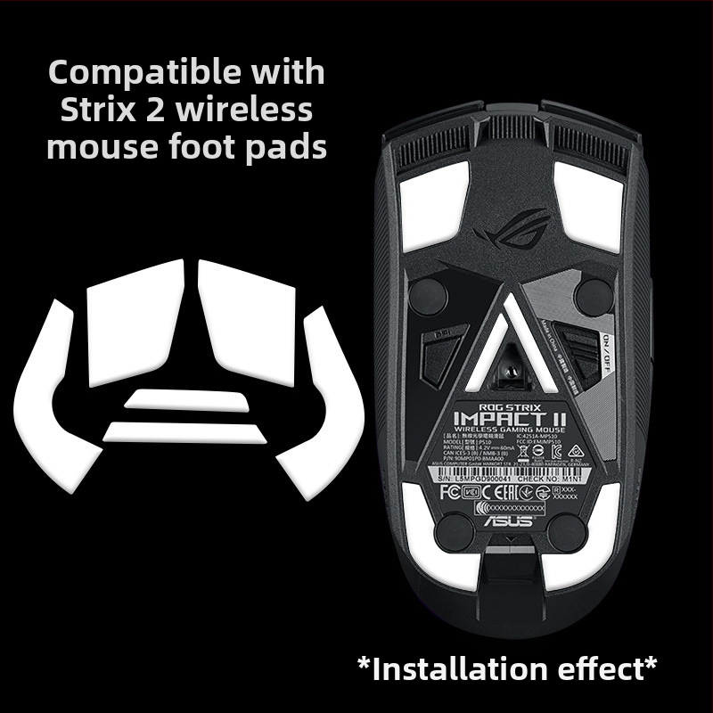 ASUS ROG Shadow Blade 2 / Moon Blade peli kāju uzlīmes – teflona izliekta mala, neslīdošas, izturīgas nolietošanai