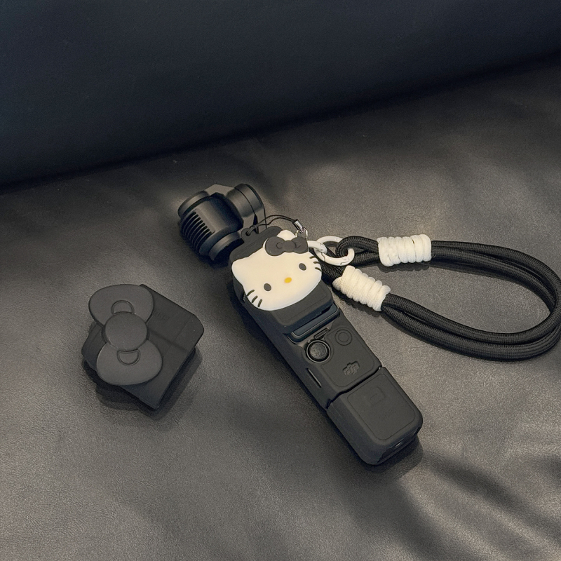Silikonska zaštitna maska za DJI Pocket 3 s dizajnom mačke, zaštita leće i gimbala, otporna na ogrebotine