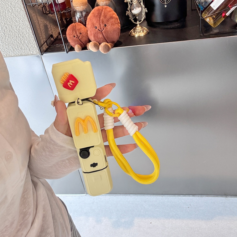 DJI Pocket 3 silikonska zaštitna maska s dizajnom pomfrija i ručnim remenom