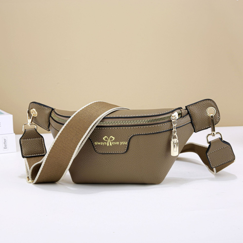 Ženska pojasna torbica od PU materijala, ljeto 2025, podstava od poliestera, zatvaranje zatvaračem, pretinac za telefon, gradski minimalistički stil.