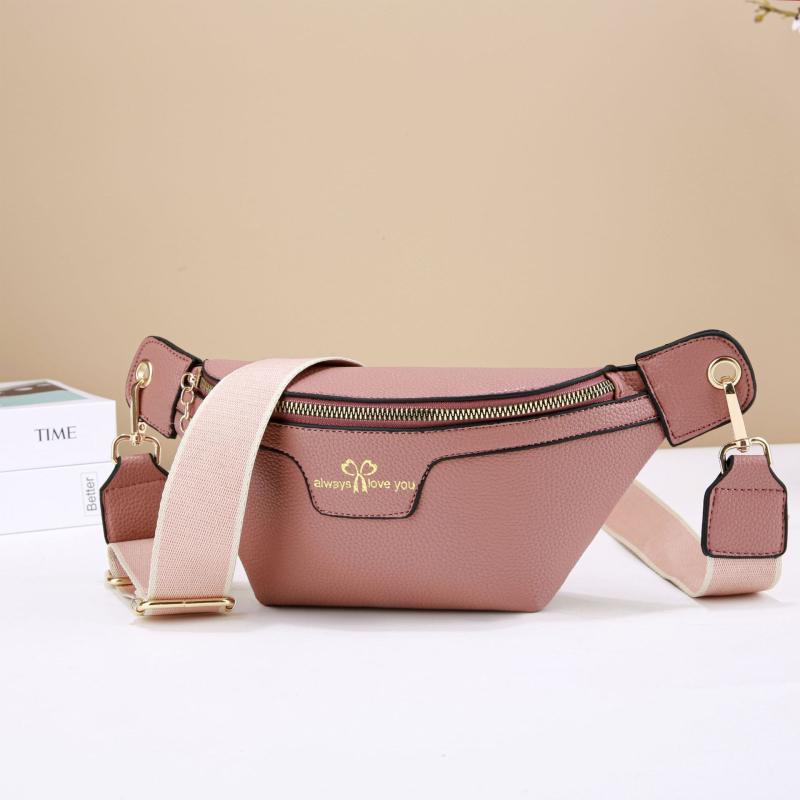 Ženska pojasna torbica od PU materijala, ljeto 2025, podstava od poliestera, zatvaranje zatvaračem, pretinac za telefon, gradski minimalistički stil.
