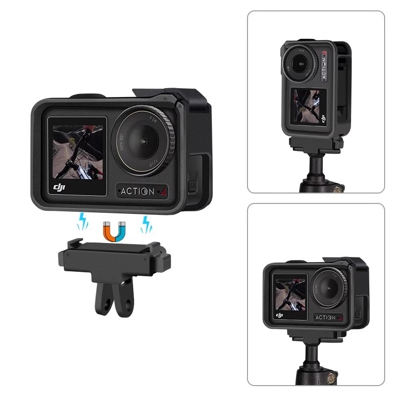 Magnetski sklopivi držač s brzim otpuštanjem za DJI Action 5/4/3 (ABS, nehrđajući čelik, magnet, silikagel)