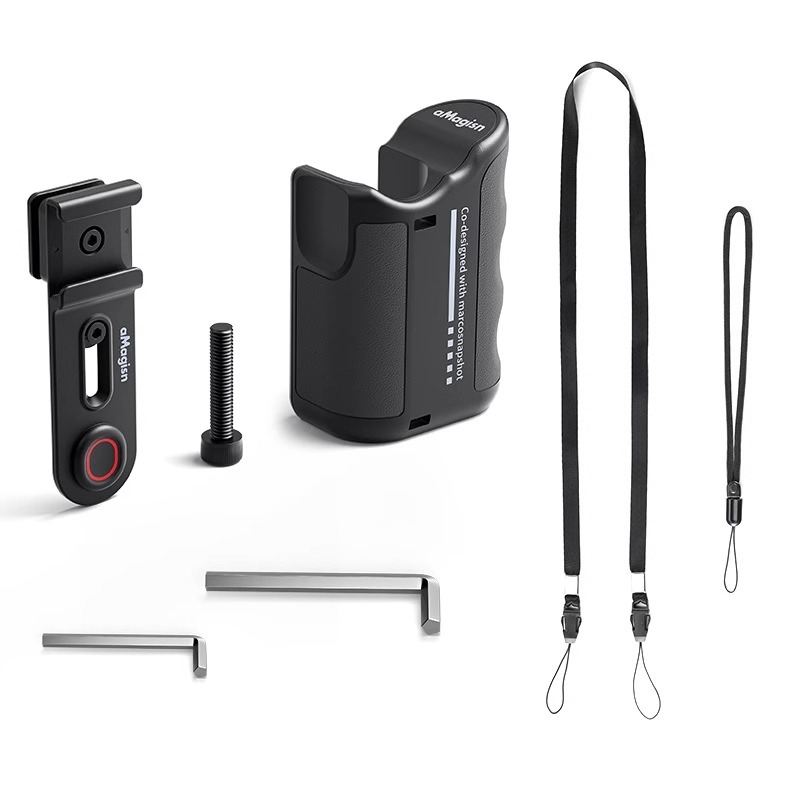 Amagisn Mâner pentru fotografiere de stradă pentru DJI Action 5Pro/4/3 – compatibil cu Action 5Pro/4/3; include ansamblu mâner pentru fotografierea de stradă; imprimare logo: suportată