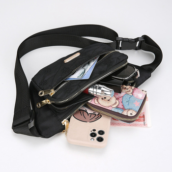 Torba za prsa od Oxford platna, gradski stil, zatvarač, džep za dokumente, ljeto 2025