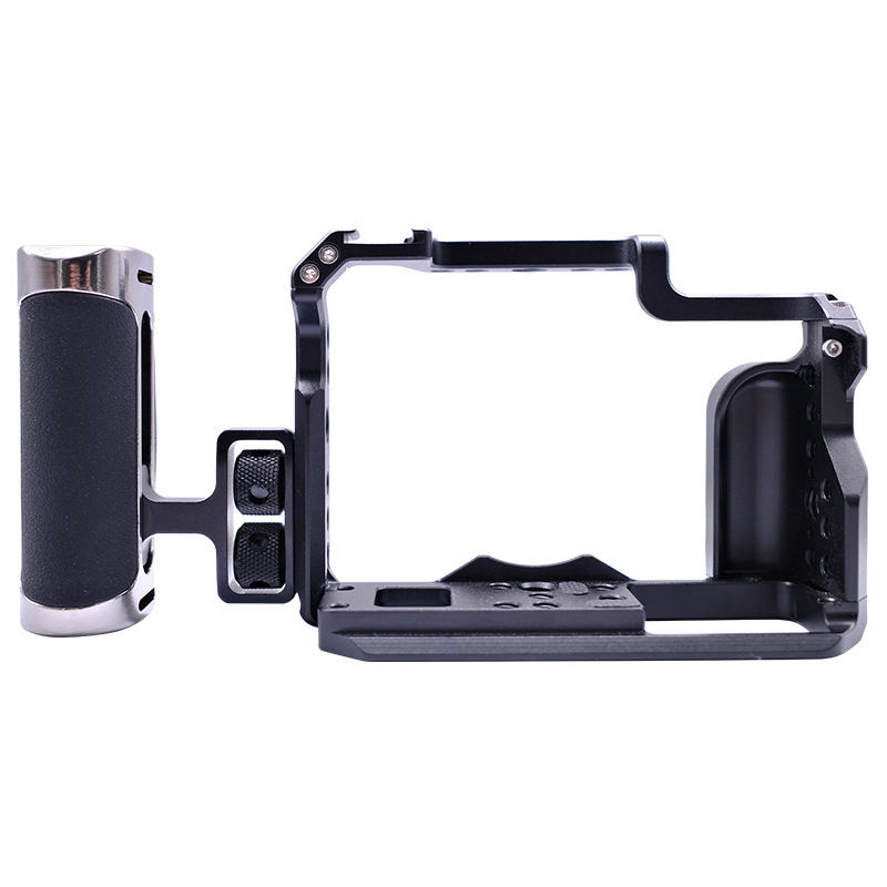 Cușcă pentru cameră cu interfață de 1/4, aliaj de aluminiu + silicon, mâner din silicon curbat