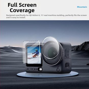 Set ochranného skla displeja pre DJI Osmo Action 6 – tvrdené sklo pre predný a zadný displej a objektív (kompatibilné s Action6/6Pro)