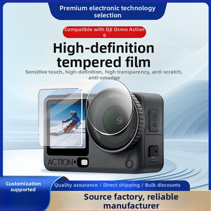 Set ochranného skla displeja pre DJI Osmo Action 6 – tvrdené sklo pre predný a zadný displej a objektív (kompatibilné s Action6/6Pro)